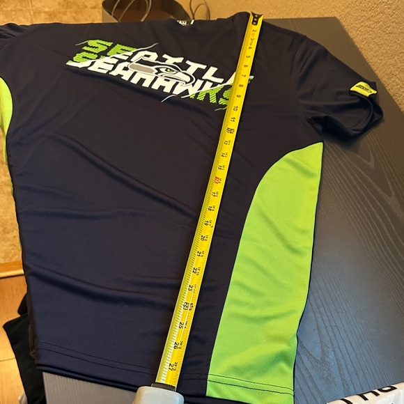 NFL Seattle Seahawks Navy and Lime Tee - Picture 5 of 7